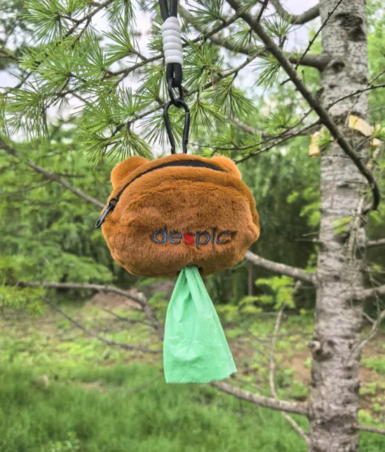 Stylish Cute Bear Plush Dispenser for Pet Waste Dog and Cat Poop Bag Garbage Bags for Convenient Disposal