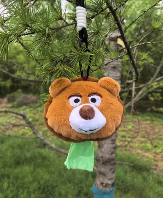 Stylish Cute Bear Plush Dispenser for Pet Waste Dog and Cat Poop Bag Garbage Bags for Convenient Disposal